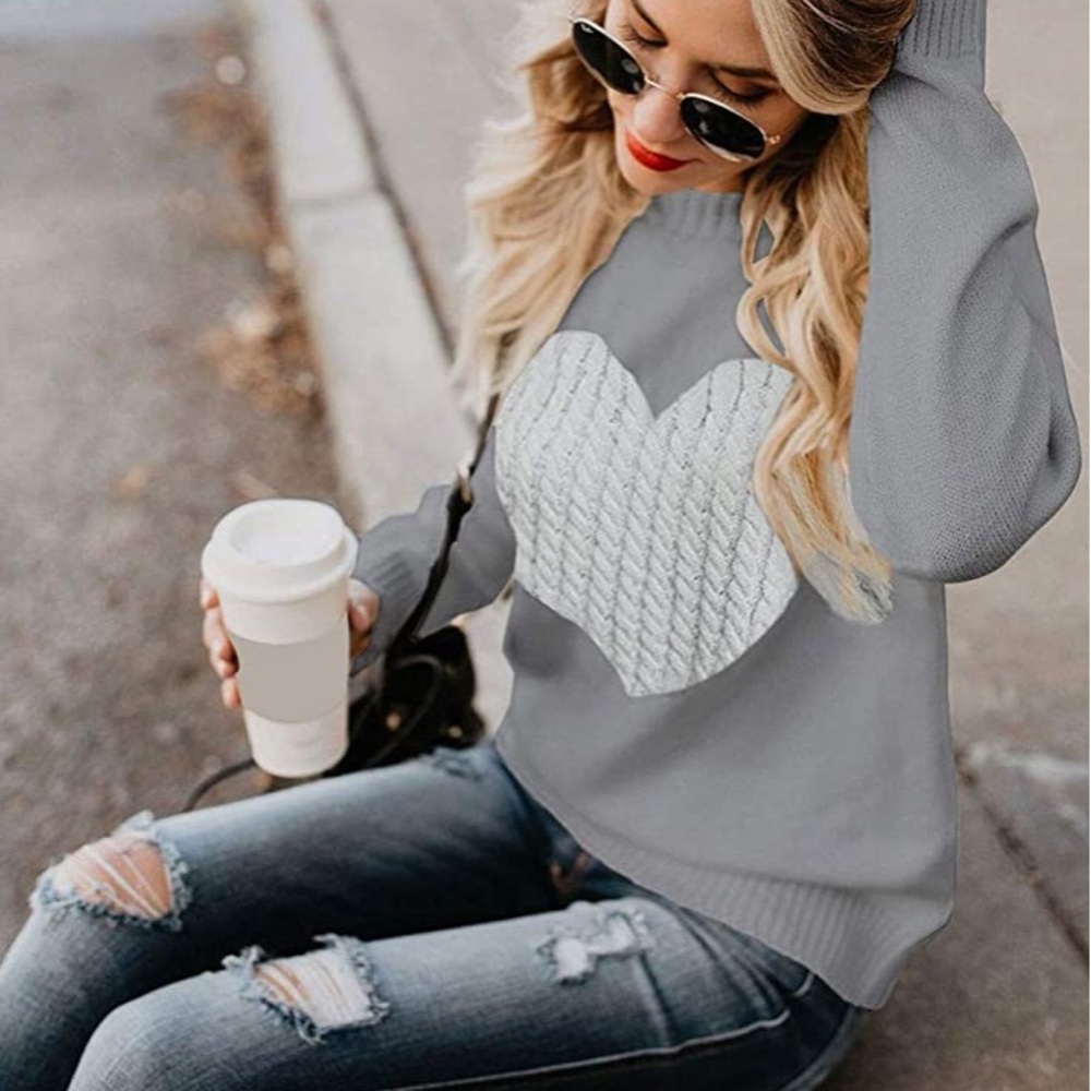 Beautiful woman knitted sweater long sleeve - Picture 4 of 8